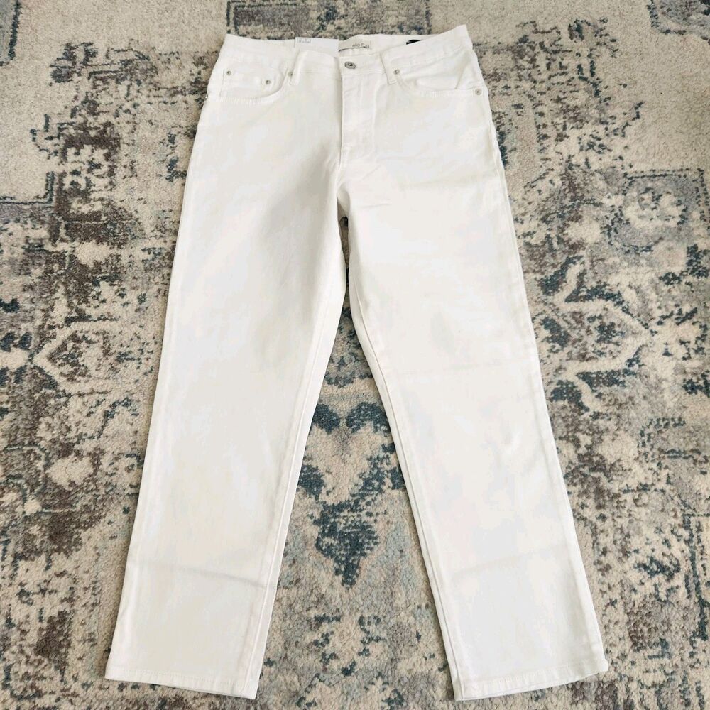 NEW Ella Moss Women's 6 28 High Rise Slim Straight Ankle Jeans White Cotton NWT
